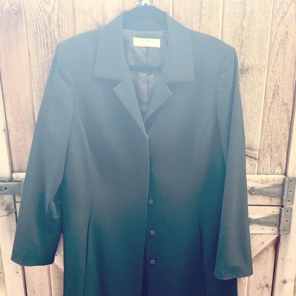 TAHARI Arthur S. Levine black hidden snap coat (12/14) - Picture 13 of 14